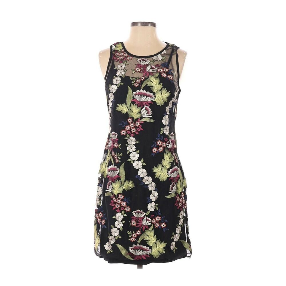 KAREN KANE Size 4 Dress Black Floral‎ Sleeveless